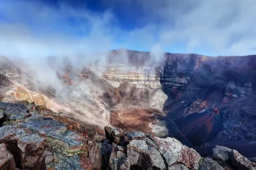 steaming crater